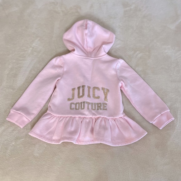 Juicy Couture Toddler Hooded Zip Logo Sweater - Size 3T - Picture 9 of 11